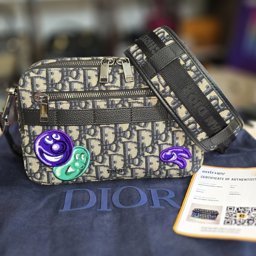 Christian Dior x Kenny Scharf Safari Oblique Jacquard Messenger Bag